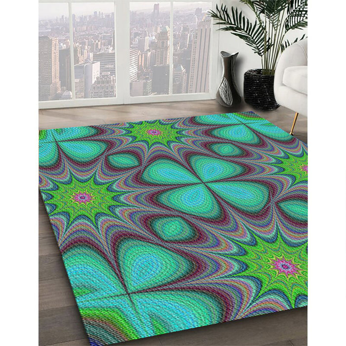Patterned Gray Abstract Machine Washable Rug in a Family Room, wshpat3444