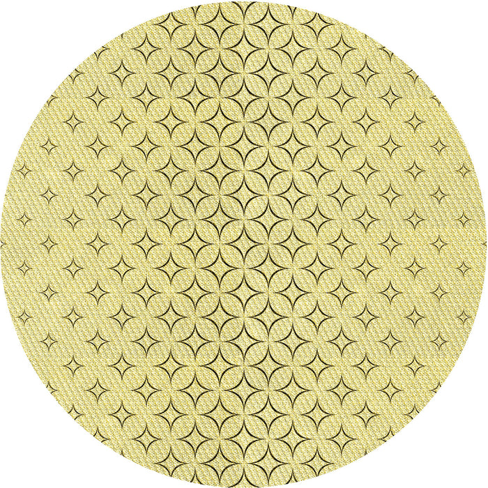 Square Machine Washable Transitional Yellow Rug in a Living Room, wshpat3446yw