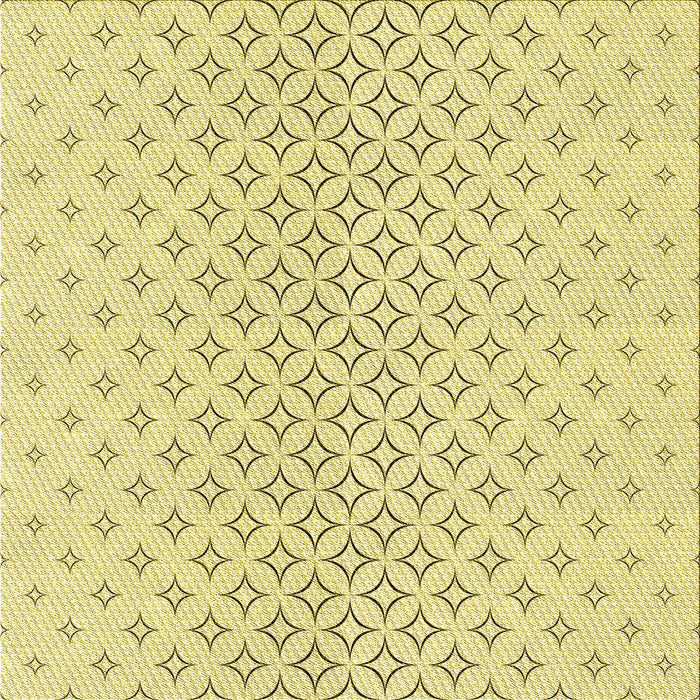 Round Machine Washable Transitional Yellow Rug, wshpat3446yw