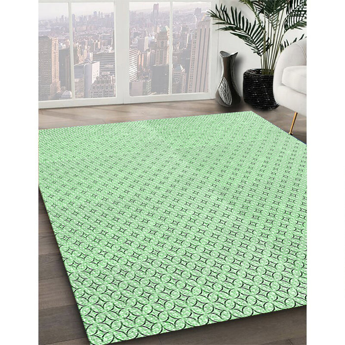 Patterned Mint Green Rug in Family Room, pat3447grn