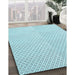 Machine Washable Transitional Electric Blue Rug in a Family Room, wshpat3447lblu