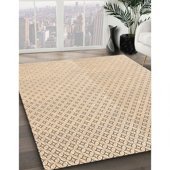 Patterned Moccasin Beige Rug in Family Room, pat3447org