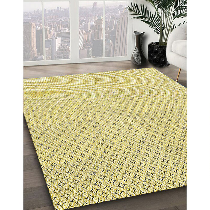 Patterned Sun Yellow Rug in Family Room, pat3447yw