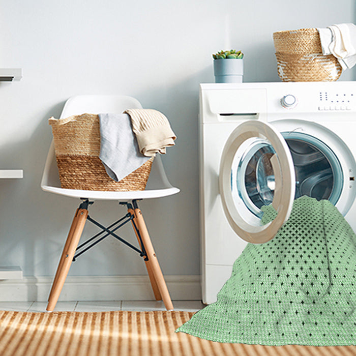 Machine Washable Transitional Mint Green Rug in a Washing Machine, wshpat3448grn