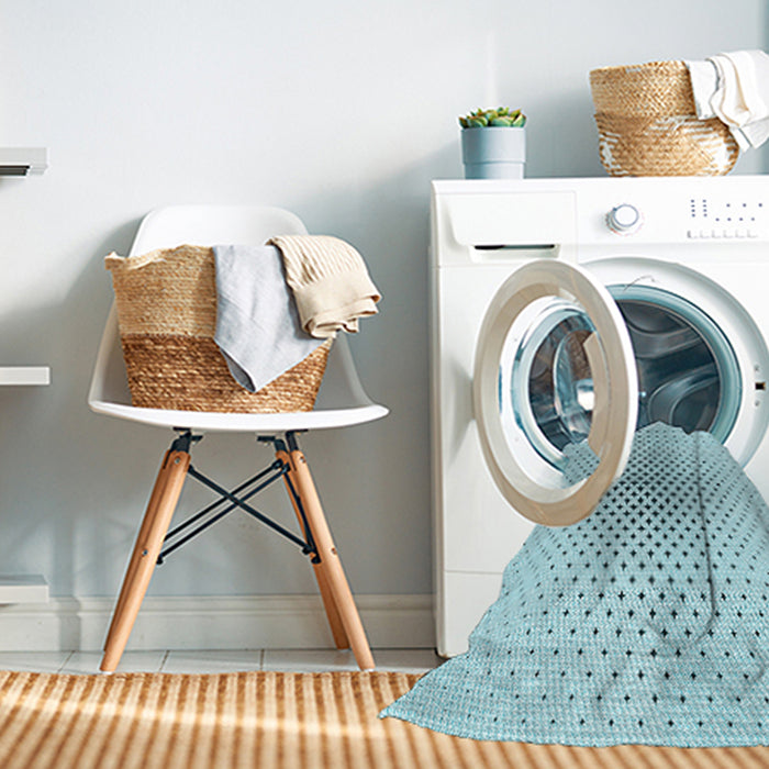 Machine Washable Transitional Electric Blue Rug in a Washing Machine, wshpat3448lblu