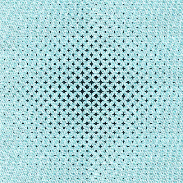 Round Patterned Electric Blue Rug, pat3448lblu