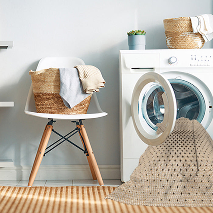 Machine Washable Transitional Peru Brown Rug in a Washing Machine, wshpat3448org