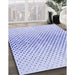 Patterned Lavender Blue Rug in Family Room, pat3449blu