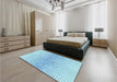 Patterned Blue Rug in a Bedroom, pat3449lblu