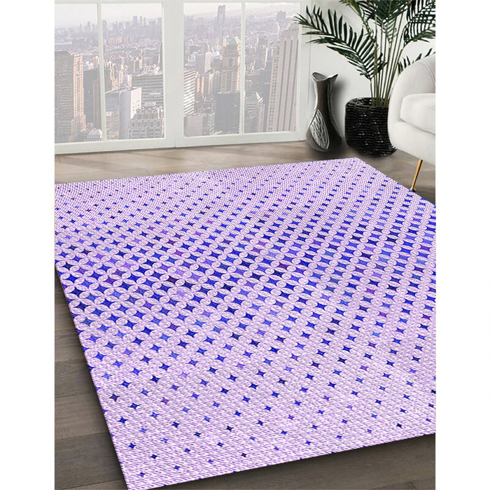 Patterned Purple Mimosa Purple Rug in Family Room, pat3449pur