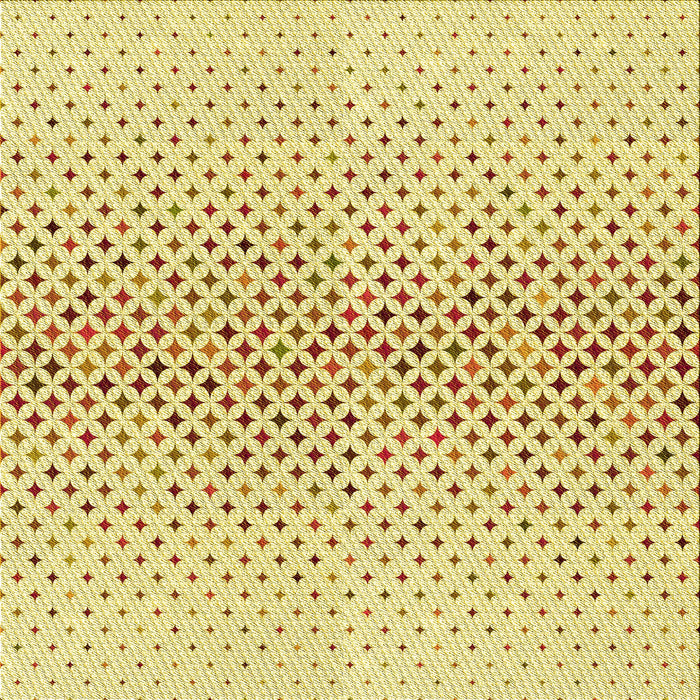 Round Patterned Sun Yellow Rug, pat3449yw