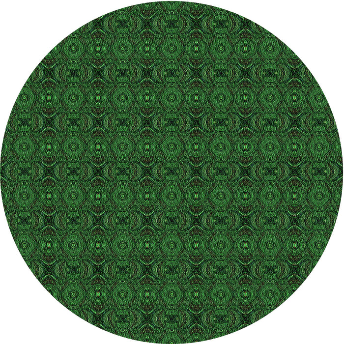 Square Machine Washable Transitional Dark Forest Green Rug in a Living Room, wshpat345grn