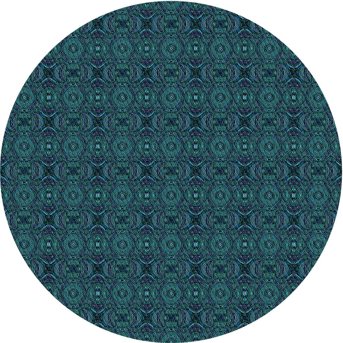 Square Machine Washable Transitional Dark Cyan Green Rug in a Living Room, wshpat345lblu