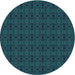 Square Machine Washable Transitional Dark Cyan Green Rug in a Living Room, wshpat345lblu