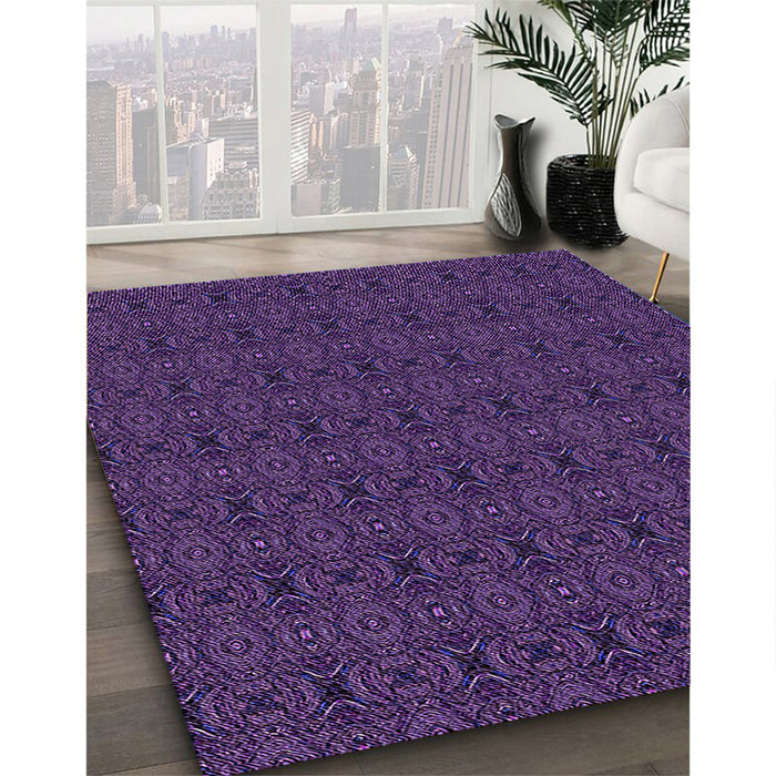 Machine Washable Transitional Purple Violet Purple Rug in a Family Room, wshpat345pur
