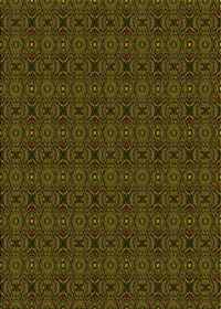 Machine Washable Transitional Dark Yellow Green Rug, wshpat345yw