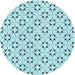 Square Patterned Electric Blue Rug, pat3450lblu