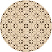 Square Patterned Bronze Brown Rug, pat3450org