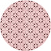 Square Machine Washable Transitional Pink Rug in a Living Room, wshpat3450rd