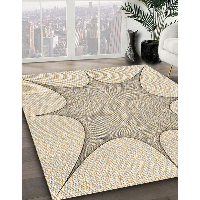 Machine Washable Transitional Moccasin Beige Rug in a Family Room, wshpat3451brn