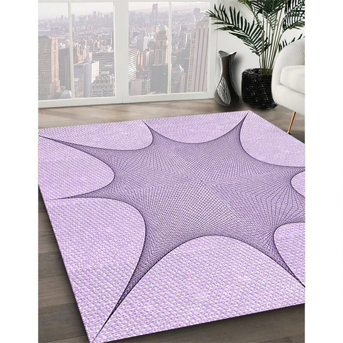 Machine Washable Transitional Bright Lilac Purple Rug in a Family Room, wshpat3451pur