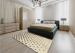 Patterned Moccasin Beige Rug in a Bedroom, pat3452brn