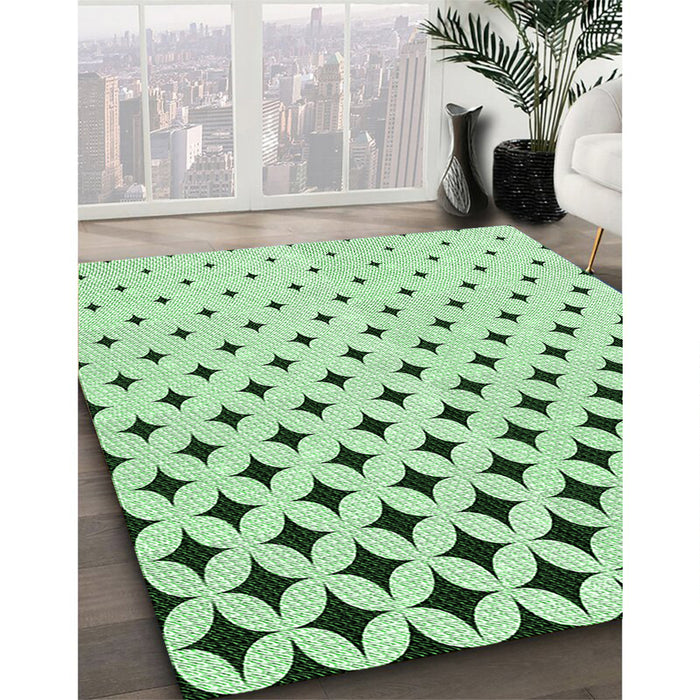 Patterned Mint Green Rug in Family Room, pat3452grn