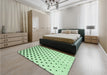 Patterned Mint Green Rug in a Bedroom, pat3452grn