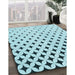 Patterned Seafoam Green Rug in Family Room, pat3452lblu
