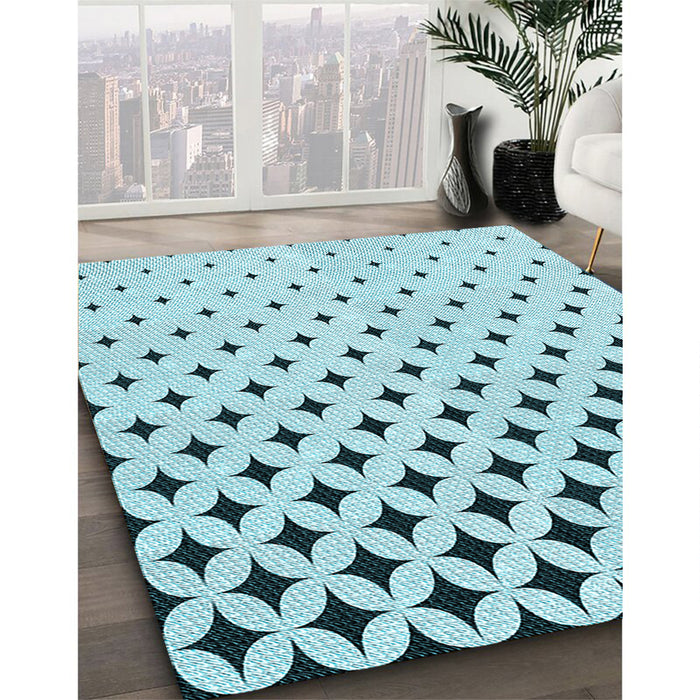 Machine Washable Transitional Seafoam Green Rug in a Family Room, wshpat3452lblu