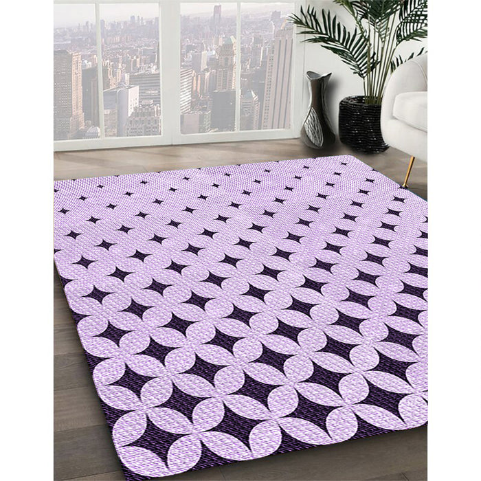 Patterned Lilac Purple Rug in Family Room, pat3452pur