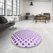 Round Patterned Lilac Purple Rug in a Office, pat3452pur