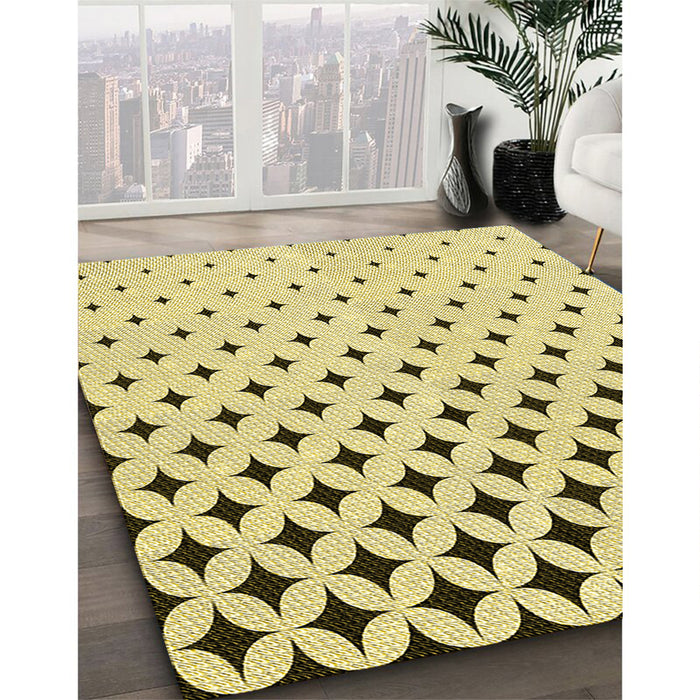 Patterned Sun Yellow Rug in Family Room, pat3452yw