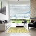 Square Patterned Sun Yellow Rug in a Living Room, pat3452yw