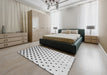 Patterned Off-White Novelty Rug in a Bedroom, pat3452