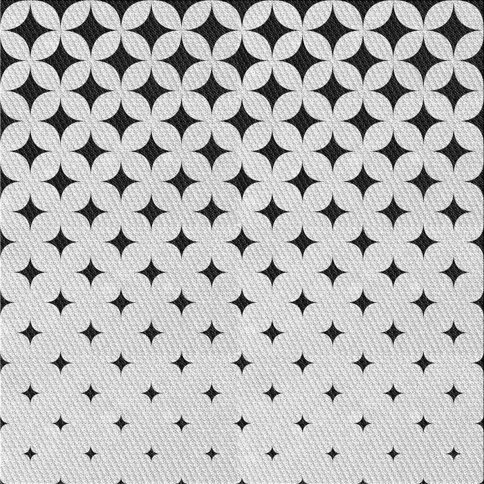 Square Patterned Off-White Novelty Rug, pat3452