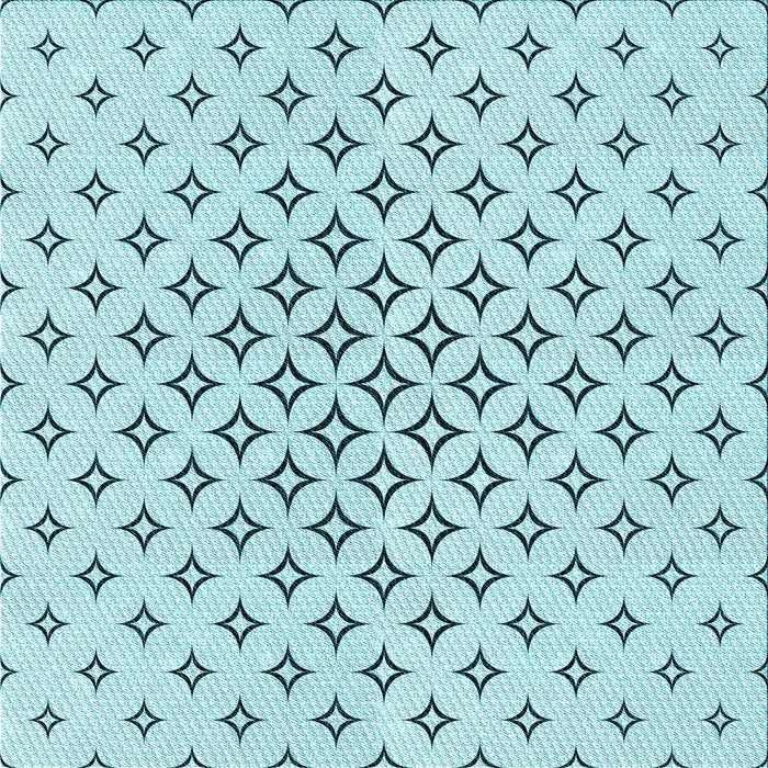 Round Patterned Electric Blue Rug, pat3453lblu