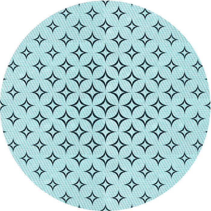 Square Machine Washable Transitional Electric Blue Rug in a Living Room, wshpat3453lblu