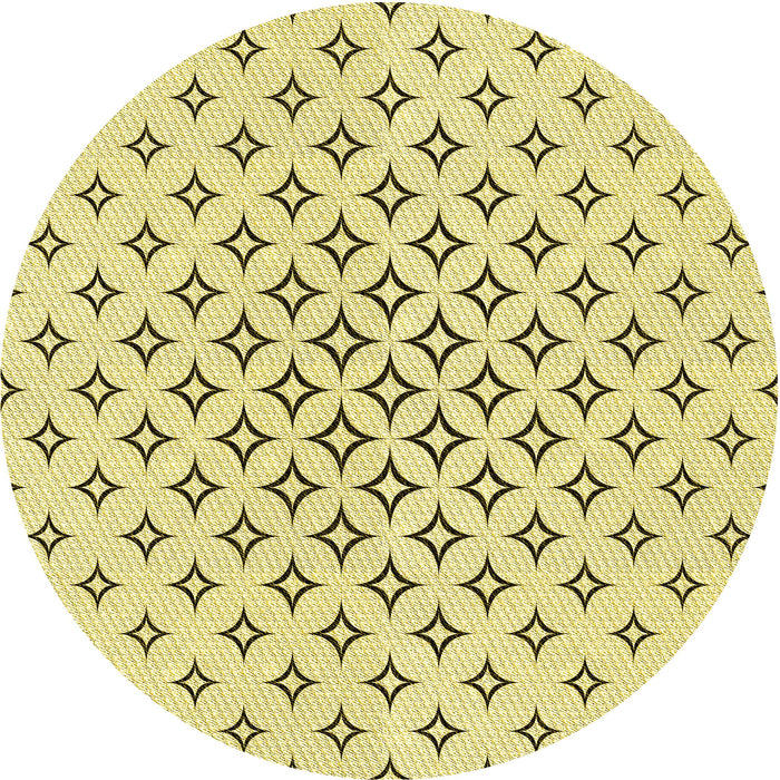 Square Machine Washable Transitional Sun Yellow Rug in a Living Room, wshpat3453yw