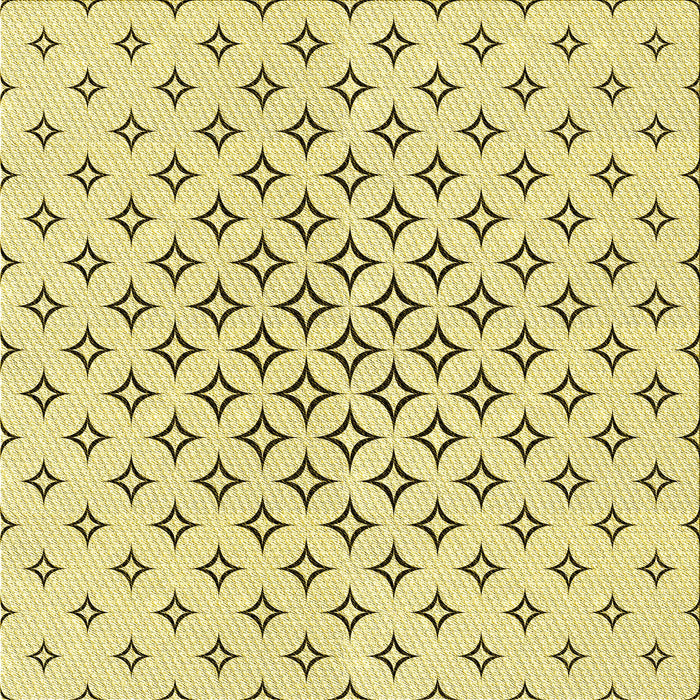 Round Machine Washable Transitional Sun Yellow Rug, wshpat3453yw