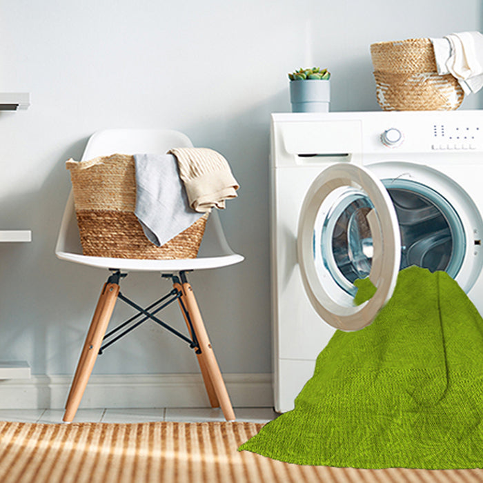 Machine Washable Transitional Green Rug in a Washing Machine, wshpat3454yw