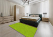 Patterned Green Rug in a Bedroom, pat3454yw