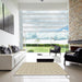 Square Patterned Moccasin Beige Rug in a Living Room, pat3455brn
