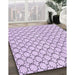Patterned Lilac Purple Rug in Family Room, pat3455pur