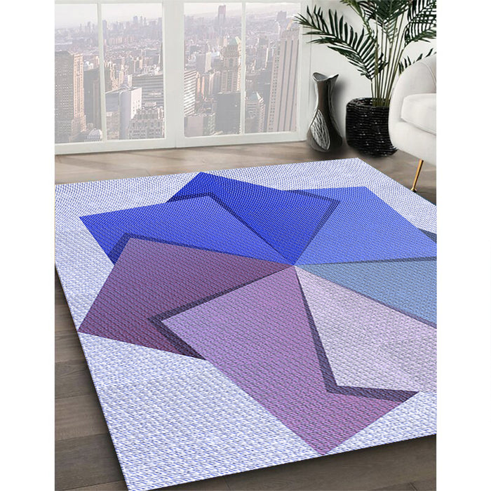 Machine Washable Transitional Periwinkle Purple Rug in a Family Room, wshpat3456blu