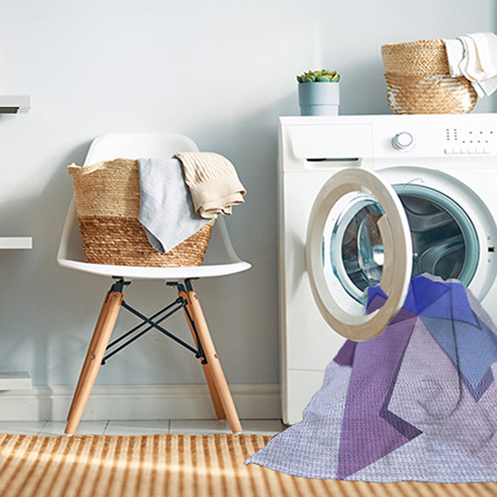 Machine Washable Transitional Periwinkle Purple Rug in a Washing Machine, wshpat3456blu