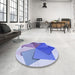 Round Patterned Periwinkle Purple Rug in a Office, pat3456blu