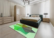 Patterned Green Rug in a Bedroom, pat3456grn