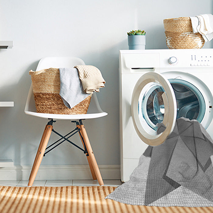 Machine Washable Transitional Platinum Gray Rug in a Washing Machine, wshpat3456gry