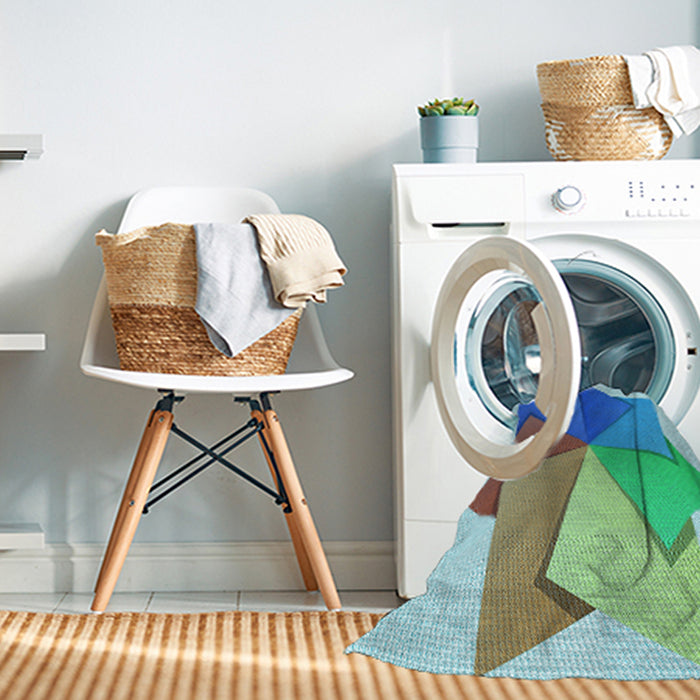 Machine Washable Transitional Steel Blue Rug in a Washing Machine, wshpat3456lblu